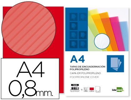 Dossier reliure A4 rigide vert translucide 0.8mm Liderpapel 64095 pour reliure plastique