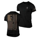 Gymreapers Valor Moisture Wicking T-Shirts for Men - Short Sleeve Workout Gym Shirts - Running Athletic Tees & Dry Fit Tshirt Black/Khaki