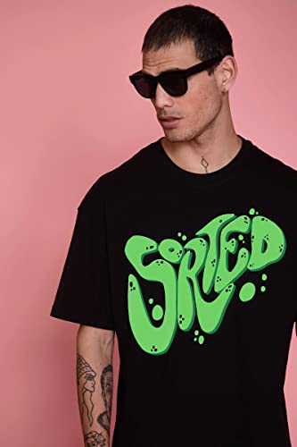 Image of RodZen Men's Cotton Round Neck Printed Oversized Loose Fit T-Shirt