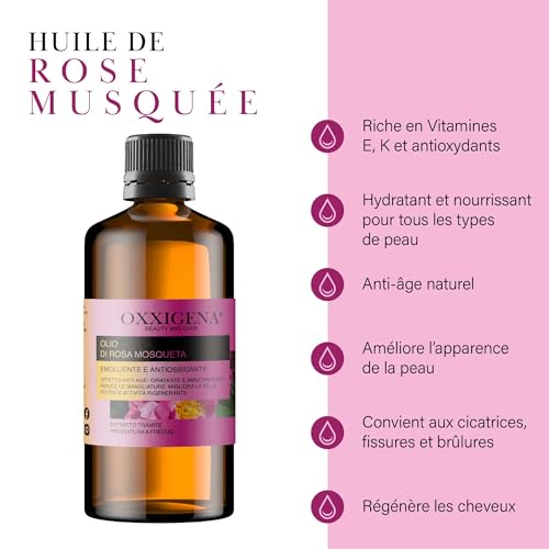 Huile de Rose Musquée Cicatrices et Rides - Solution Peau Nette Oxxigena