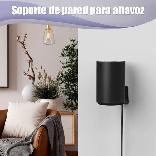 Estante flotante para bocina con gestión de cables y soporte de pared robusto 2