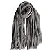 Belsen Classic Cotton Blend Crinkle Soft Lightweight Scarf Wrap Shawl (Grey)