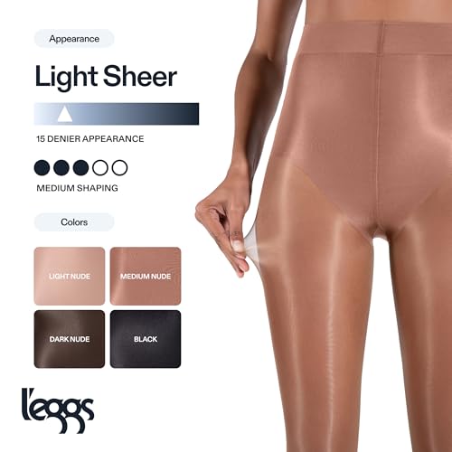 L'eggs Bare Contour Lustre Gloss Tights for Women with Contour Panty | High-Cut Panty, Tummy Control & Smoothing, Sheer Shiny Stockings, Subtle Shimmer Finish | Small, Medium Nude by L'eggs - Used condition - Image 4