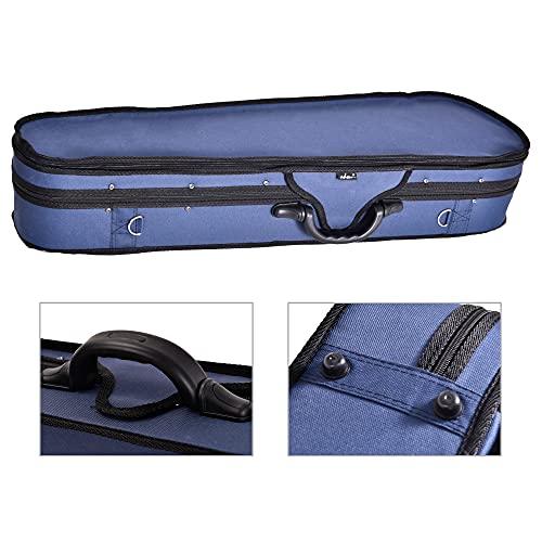 adm 4/4 Full Size Violin Hard Case Basic Professional Triangular Shape Backpack, Super Light Suspension, Blue - Thumbnail 6