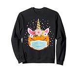 Camisa de calabaza de unicornio, Cuarentena de calabaza de unicornio linda 2020- Calabaza de unicornio de Halloween para niñas, niños, mujeres, con cuerno de unicornio con corona de flores, una linda cara de unicornio de calabaza de jack-o-lantern