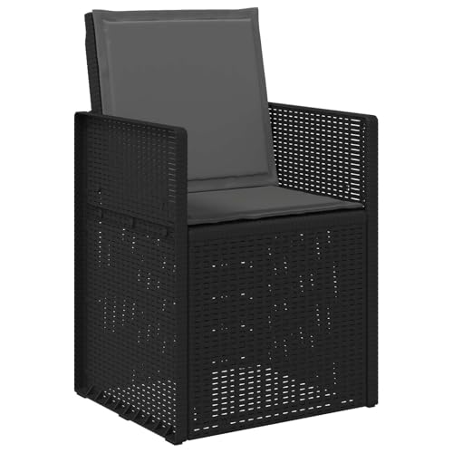 Chaises de jardin en PP anthracite avec dossier rabattable pour table de repas extérieure - 5