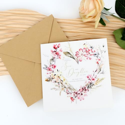 MOTIBACK Grußkarten -Jubiläumskarten-Premium quadratische Geburtstagskarte mit Umschlag,Romantisch Glückwunschkarte,Happy Birthday Billet Karte für Mann Frau Freund Freundin