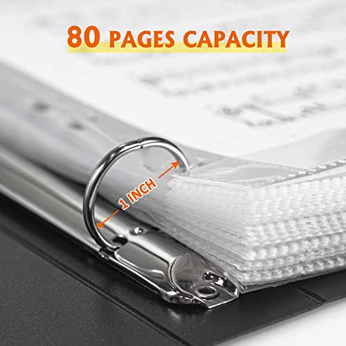 Sheet Music Folder, Letter Size Music Binder, 80 Pages Capacity, Writable Choir Folder, Fit 8.5 X 11 Paper, Black #TOP4