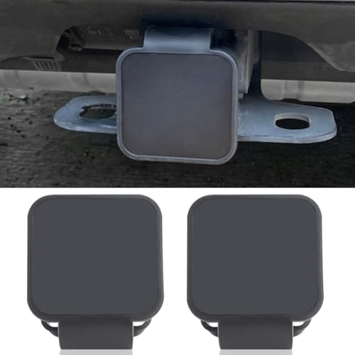 BDZMC Trailer Hitch Cover, 2 Inch Tow Receiver Tube Plug Insert Cap, Dust Proof Rubber Plug Cap, Car Exterior Accessories for Most Cars,Trucks, SUVs (No Logo, 2PCS)