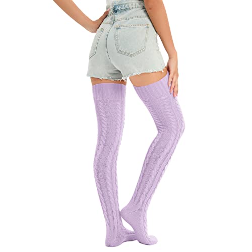 Image of Sexybody Women's Thigh High Socks Over the Knee Knit Socks, Winter Leg Warmers Stockings Knee High Tube Arctic Fleece