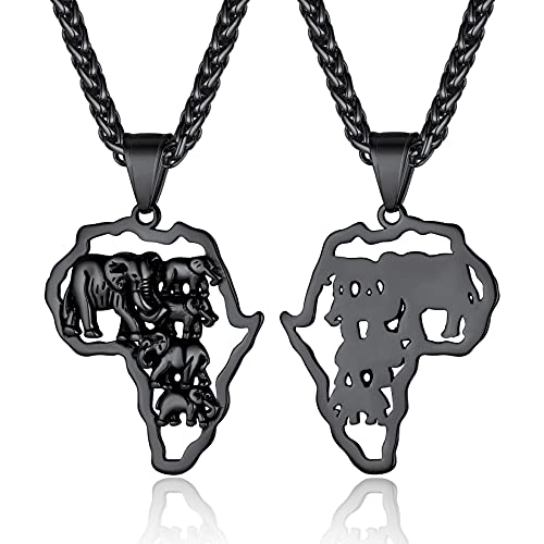 Bijou carte de l'Afrique ChainsProMax en plaqué or fin pour homme