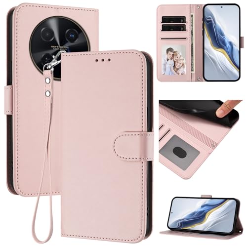 Pzwoxukhov Compatible with Huawei Nova 12i Case Cover,Compatible with Huawei Nova 13i Phone Case,Solid Color flip Shockproof Case Cover Pink