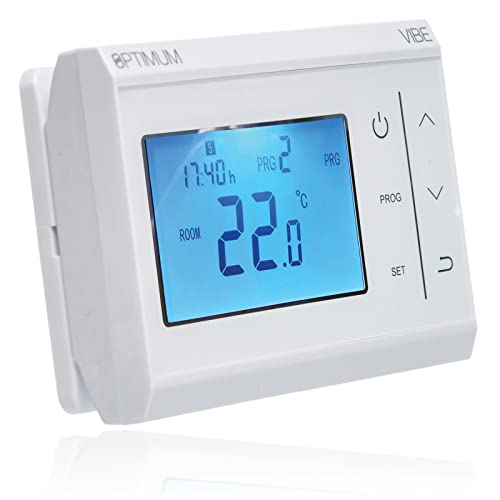 SPARES2GO Optimum Digital Programmable Thermostat Hard Wired Universal 7 Day Combi Boiler