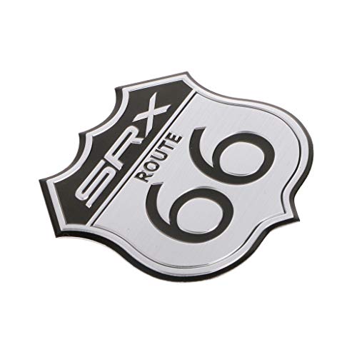 KANGneei Emblema de carro, emblema de carro 3D, decalque de metal Route 66 para Cadillac US SRX Ford