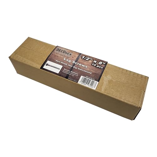 Decorex Hardware DHLS128-10 1/2 Inch X 8 Inch Lag Bolt Screws thumb #3
