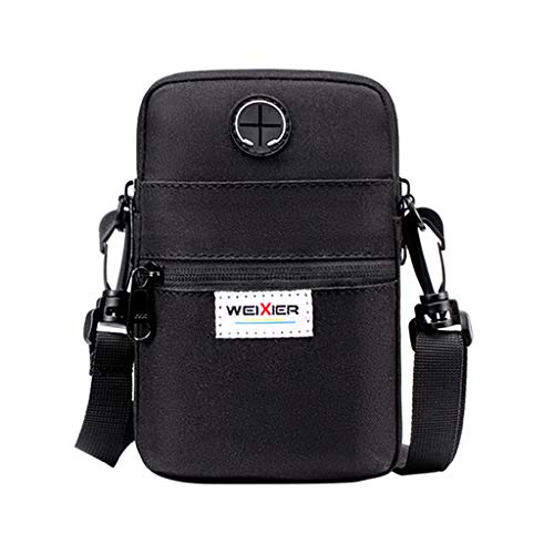 Sacoche Homme BandoulièRe Sac Tissage Porté Epaule Croisé Travers Nylon Souple Petite Taille Pochette Besace Messenger Travail Affaires Business Mode Ville Classique Sport Noir Cover