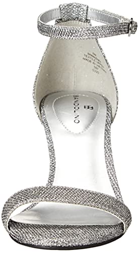Bandolino Women's Madia Heeled Sandal, SilverFabric, 92