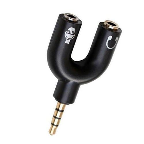Conector P3 Para Fone Adaptador Splitter 2 Entradas Fone Microfone Preto
