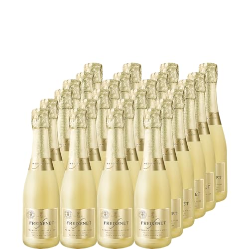 Freixenet Carta Medium Dry (24 x 0,2 l) – Sparkling Wine aus Spanien mit Pfirsich- und Honignoten, aus Macabeo und Chardonnay, trocken-fruchtig – Für unterwegs, als Aperitif oder Mini-Geschenk