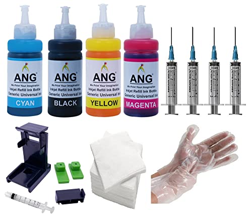 Image of ANG Ink Refill Suitable for 805 Black & Color Ink Cartridge with 400g Compatible with Section Tools & 4 Syringes