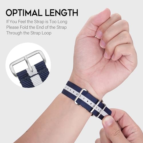 Image of TACTICAL FROG Nylon Watch Band 18mm 19 mm 20mm 22 mm 24 mm, Waterproof Military Watch Straps Replacement for Men Women, With Stainless Steel Buckle