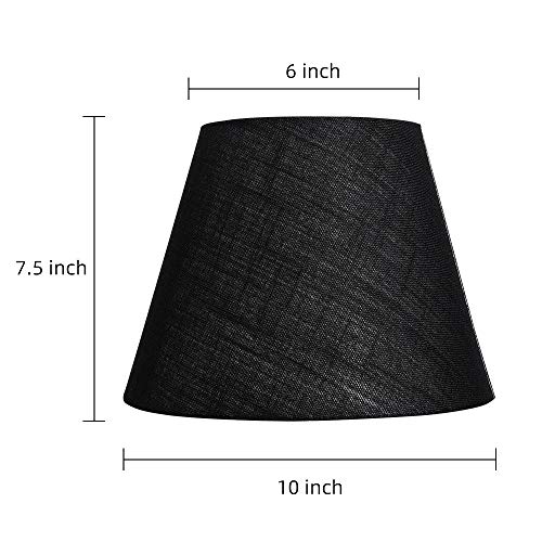 TOOTOO STAR Barrel Black Small Lamp Shade for Table Floor Lamps Replacement, 6x10x7.5 Inch, Fabric Cloth, Spider Model (black)