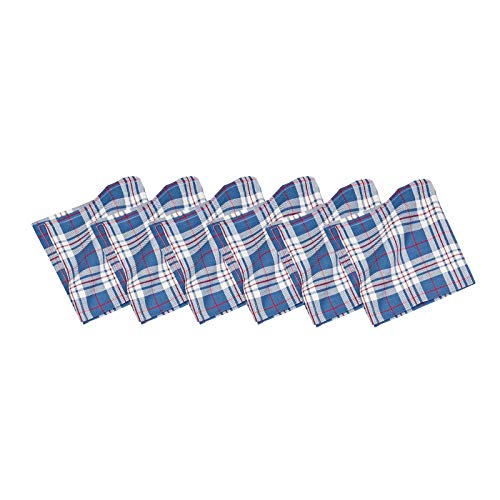 C&F Home Parker Blue and Red Plaid Napkins #TOP15