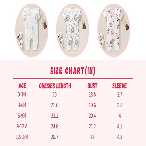 Mamami Newborn Baby Girl Clothes Romper Onesies For Baby Girl Ruffle Short Sleeve Jumpsuits Infant Baby Clothes For Girls(0-3 Months,Flower) #TOP6