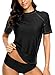Produktbild BeautyIn Rash Guard Kurzarm UV-Schutz (UPF) 50+ Schwimmshirt Frauen Farbblock Badeshirt L