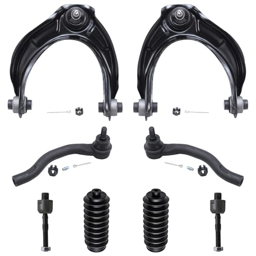 Image of Detroit Axle - 8pc Front End Control Arms Kit for 08-12 Honda Accord, 2 Upper Control Arm w /Ball Joint 4 Outer Inner Tie Rods 2 Boots 2008 2009 2010 2011 2012 Replacement
