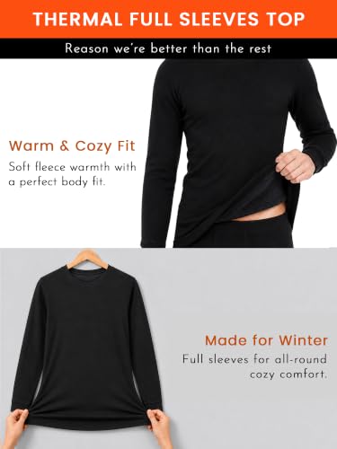 Image of BODYCARE Heat MAX - Fur Fleece Inside Men Round Neck full Sleeves Thermal Gold Plus Premium Range for Very high Warmth