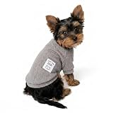 犬服 ケーブル編み サマーニット ペットウェア オールシーズン 春 夏 秋 冬 子犬 小型犬 中型犬 やわらか 抜け毛防止 エアコン対策 伸縮性 重ね着 男の子 女の子 可愛い 人気 ぽかぽかわんこ (ライトグレー, XS)