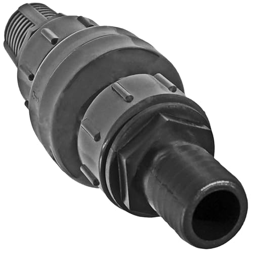MegaHaustechnik Gewinde Fitting Verschraubung aus Kunststoff PP PE PVC - Fußventil Set mit 3/4' Zoll - Filterkorb + Schlauchtülle Außen Durchmesser 25mm + Rückschlagventil