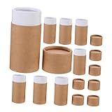 Healifty 8 piezas Tubos de Cartón Kraft con Tapa para Embalaje Seguro de Aceites Esenciales y Almacenamiento de Té Caja Cilíndrica Resistente para Manualidades y Regalos