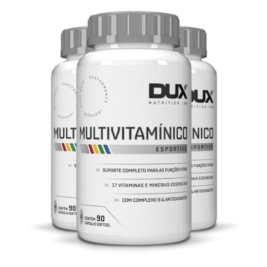 Kit 3 Multivitamínico Dux Esportivo Sem Sabor 90 Cápsulas