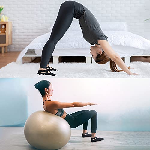 Bioaum 5 Pairs Non Slip Yoga Socks For Women,Anti-Skid Socks For Pilates,Barre,Dance #TOP5