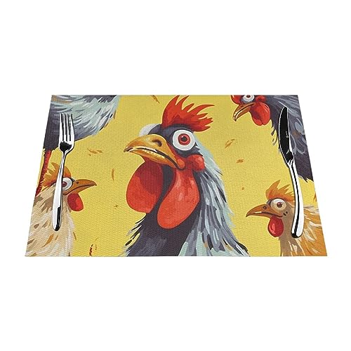 Sets de table lavables pour protéger de la chaleur poule - 4