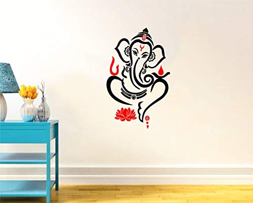 Image of Decal O Decal ' Lord Ganesha with Lotus ' Wall Stickers