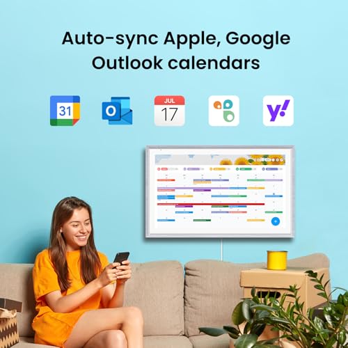 Apolosign 21.5-inch Digital Calendar : Dual Mode Smart Wall Planner, No Subscription, Install Apps, Sync Calendars, Electronic Touchscreen Interactive Display for Family Schedules, Chore Chart (Gray) by ApoloSign - Image 3
