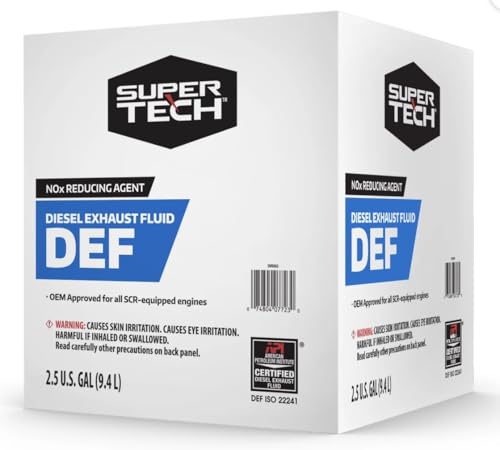 SuperTechDiesel Exhaust Fluid DEF, NOx Reducing Agent, API Certified, OEM Approved for SCR-Equipped Engines, 2.5 Gallons