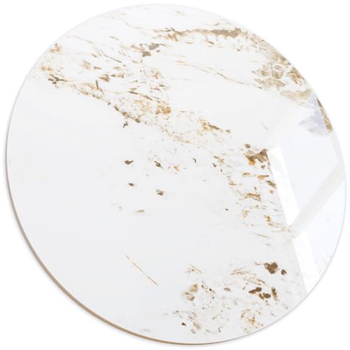 ZL ZELing Round Sintered Stone Table Top 23.6",Replacement Table Top for Indoor & Outdoor - Heat/Scratch Resistant Waterproof Ceramic DIY Desktop, Patio/Balcony/Bistro/Café & Dining Room (Brown)
