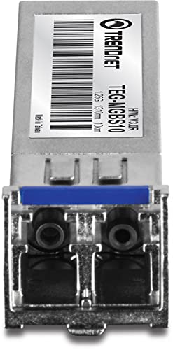 Image of TRENDnet SFP to RJ45 Mini-GBIC Single-Mode LC Module, TEG-MGBS10, for Single Mode Fiber, Distances up to 10km (6.2 Miles), Gigabit SFP Module, IEEE 802.3z Gigabit Ethernet, Lifetime Protection