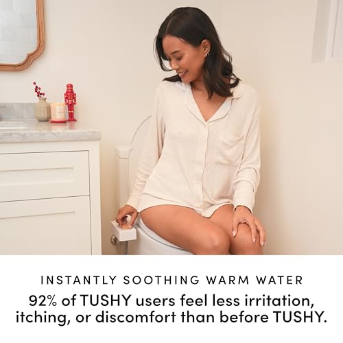 TUSHY Spa Warm Water Bidet Attachment for Toilet. Universal Fit, Easy Install (Requires Sink Access for Optional Temperature Control) Self Cleaning, Adjustable Pressure, Angle Control, Brushed Nickel by TUSHY - Image 5