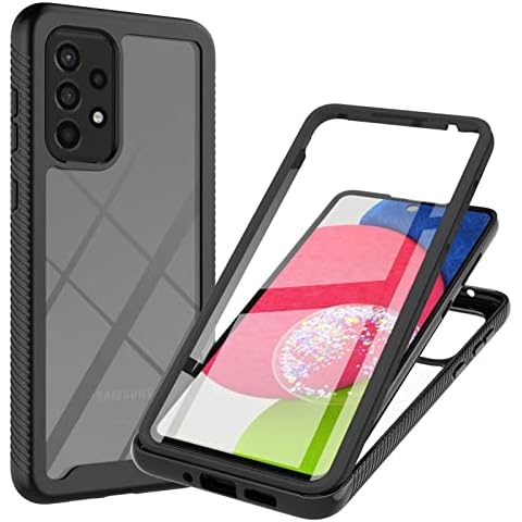 Samsung A13 4G/5G Phone Case, Samsung A04S Cover 360 Full Body Built-in Screen Protector Dustproof Shockproof Anti-Scratch Slim Bumper Protective Case for Samsung Galaxy A04S / A13 4G/5G Black Cover