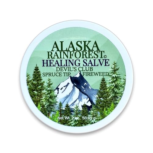 Snowy Summit Alaska Rainforest Salve - Herbal Salve for Dry Skin & Joint Relief - Natural Super Salve for Soothing Skin with Gentle Aroma - Body & Hand Salve - Muscle Rub with Alaskan Devils Club Oil