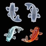 ResinPro 2Pcs Koi Fish Silicone Resin Molds, Japanese Carp Goldfish Fish Tail Jewelry Epoxy Mold for...