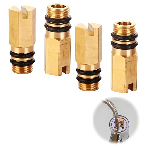 2 Stück Messing M10 Warm und Kaltwassereinlass Blindstopfen,Wasserhahn Flexible Rohrendkappe Abdichtung,mit Zwei Gummi-Unterlegscheiben,für Badezimmer Küchenmischbatterien 10mm Blindung