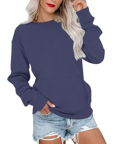 MISFAY Women's Crewneck Oversized Long Sleeve Sweatshirt with Pocket