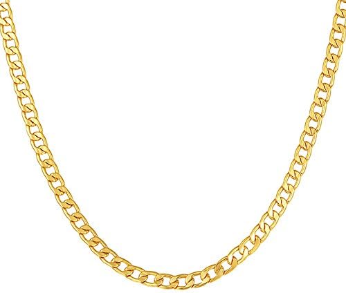 5MM Wide Flat Cuban Curb Chain Necklace 