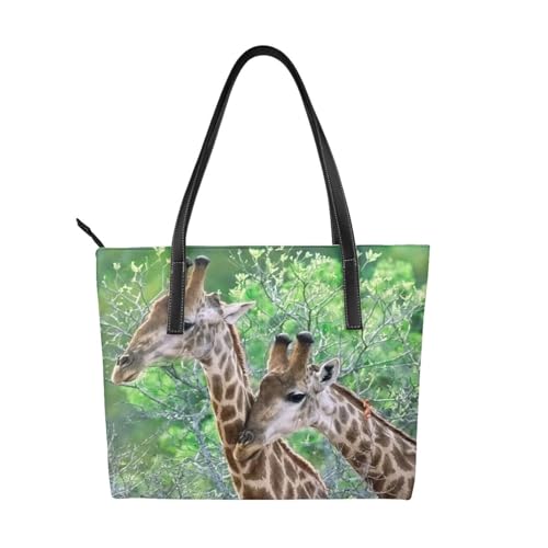 Sac fourre-tout girafe pour femme en polyuréthane imperméable et léger